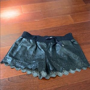 LJ Black faux leather shorts